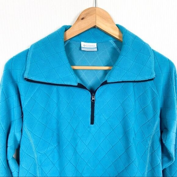Columbia 1/4 Zip Pullover Sweatshirt Womens Medium Blue Long Sleeve Quarter Zip - Picture 2 of 7